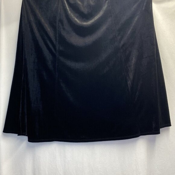 NY Collection Velvet Elastic Waist Flare Long Skirt Woman Sz 2X Black Used - Picture 11 of 14
